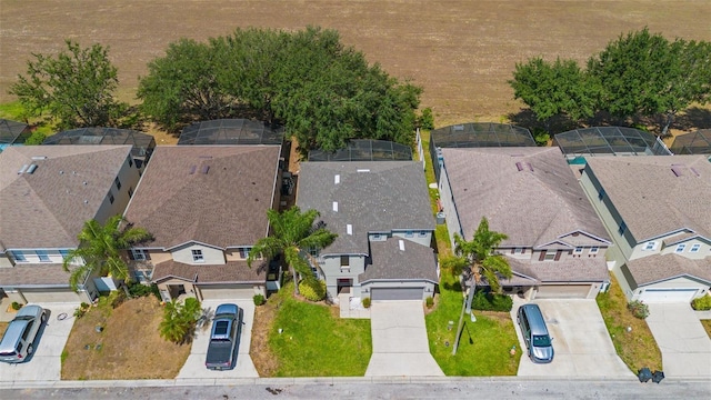aerial view with a residential view