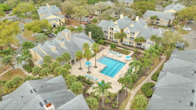 bird's eye view with a residential view