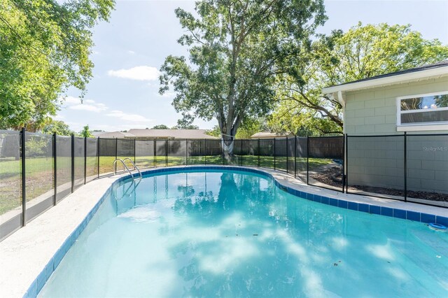 view of pool featuring a fenced backyard