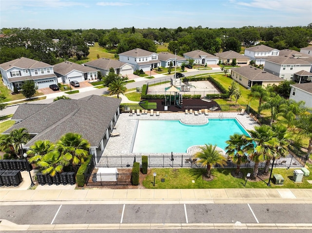 3084 Slough Creek Dr, Kissimmee, FL 34744 - aerial view of residential area featuring a pool