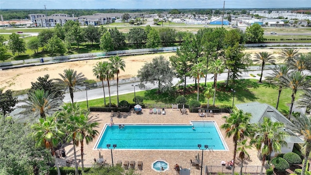 community pool with fence
