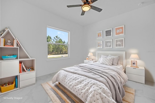 bedroom with a ceiling fan