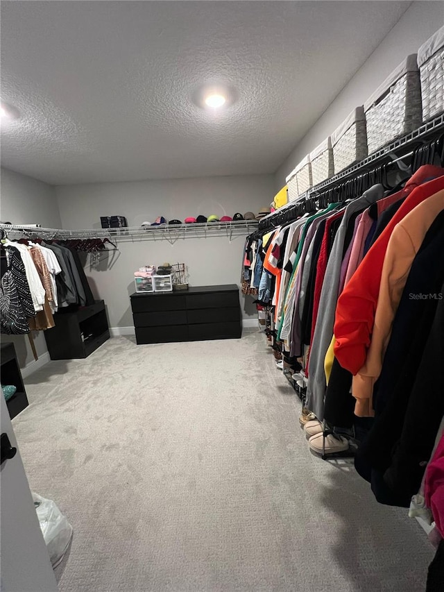 spacious closet with carpet floors