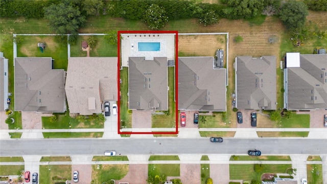 aerial view with a residential view