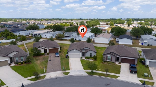 aerial view featuring a residential view
