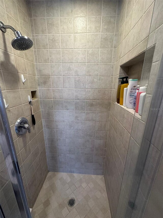 bathroom featuring a stall shower