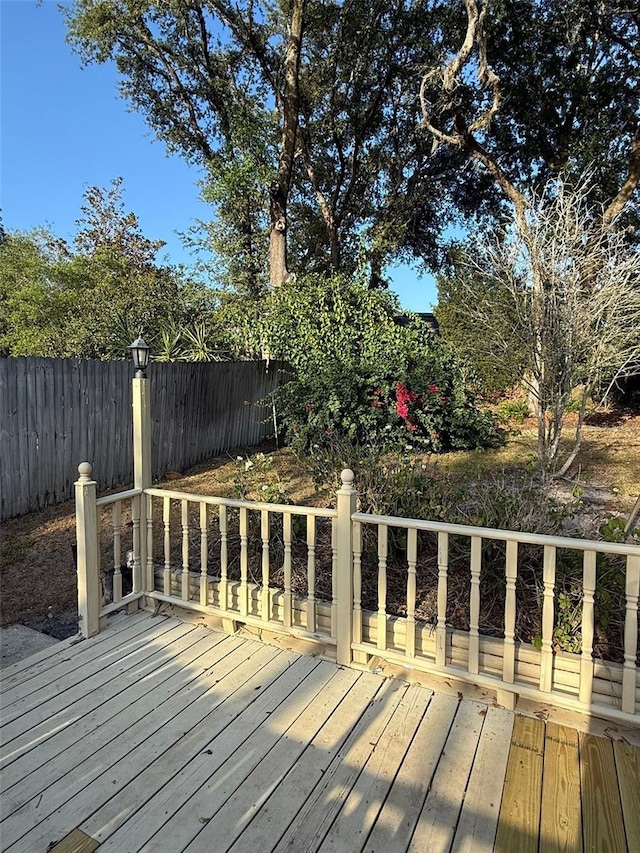 deck featuring fence