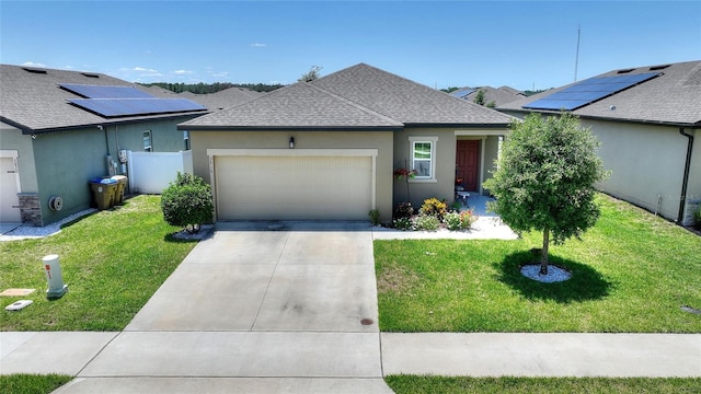 5816 Beefmaster Rd, Saint Cloud, FL 34771 - view of front facade with a shingled roof, a garage, driveway, and stucco siding