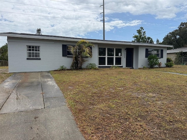 4445 Stuart Ave, Titusville, FL 32780 - single story home featuring a front yard and concrete block siding