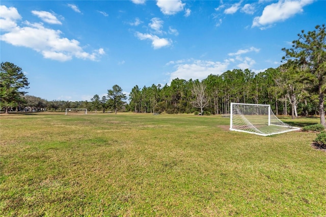 view of yard featuring an area for soccer