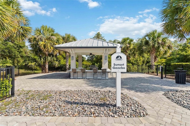 3378 Sagebrush St, Harmony, FL 34773 - view of community featuring a gazebo, fence, and a patio area