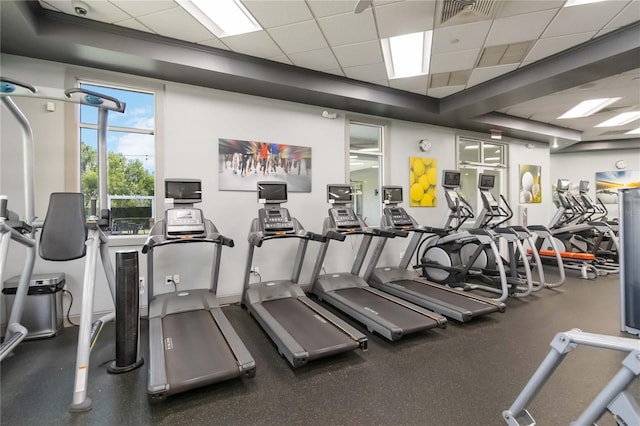 3378 Sagebrush St, Harmony, FL 34773 - workout area with a drop ceiling