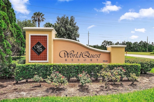 view of community sign