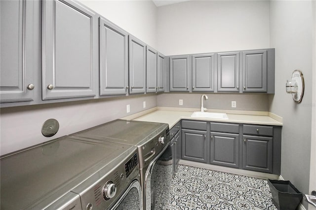 202 Acadia Ter, Kissimmee, FL 34747 - clothes washing area with washing machine and clothes dryer and cabinet space