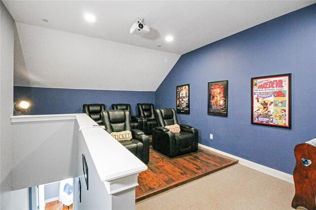 202 Acadia Ter, Kissimmee, FL 34747 - carpeted cinema with lofted ceiling, recessed lighting, and baseboards