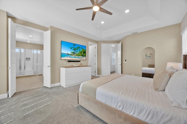 1428 Reunion Blvd, Kissimmee, FL 34747 - bedroom with carpet, arched walkways, baseboards, multiple windows, and recessed lighting