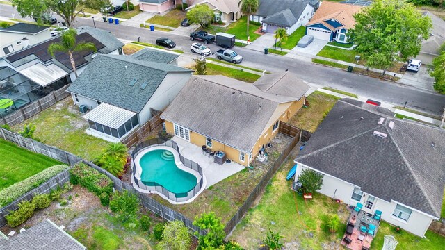 1050 Dees Dr, Oviedo, FL 32765 - aerial view of residential area featuring a pool area