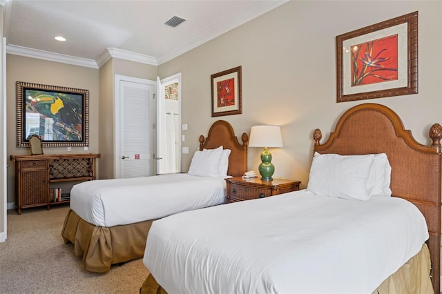 7550 Gathering Dr, Reunion, FL 34747 - bedroom with ornamental molding, recessed lighting, carpet, and baseboards