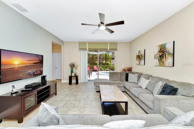 4416 Acorn Ct, Davenport, FL 33837 - living room featuring ceiling fan and light tile patterned flooring