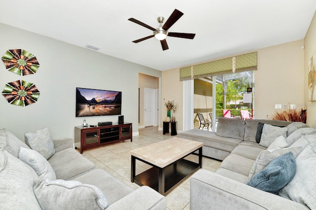 4416 Acorn Ct, Davenport, FL 33837 - living area featuring ceiling fan and light tile patterned floors
