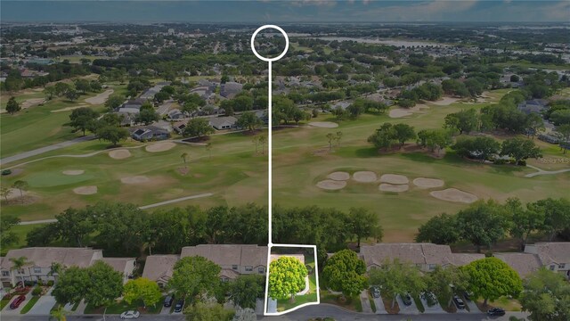 2473 Saint Augustine Blvd, Haines City, FL 33844 - aerial perspective of suburban area with property parcel outlined and a golf club