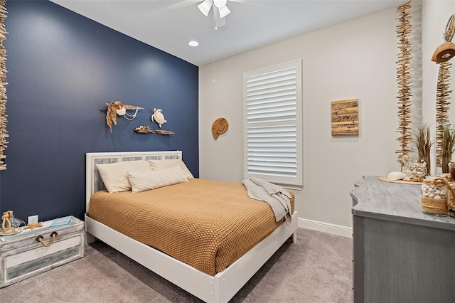 3428 Sagebrush St, Saint Cloud, FL 34773 - carpeted bedroom featuring baseboards, recessed lighting, and ceiling fan