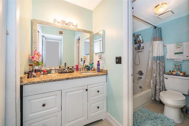 4403 S Semoran Blvd Unit 2, Orlando, FL 32822 - full bath featuring toilet, shower / bathtub combination with curtain, vanity, and tile patterned floors