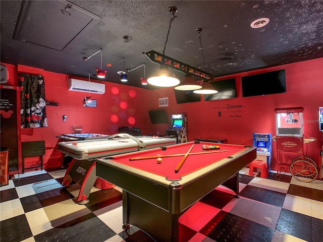 550 Canary Island Cir, Davenport, FL 33837 - game room with tile patterned floors, a wall mounted air conditioner, and billiards table