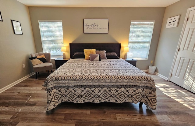 2531 Old Kent Cir, Kissimmee, FL 34758 - bedroom with multiple windows, baseboards, and dark wood-style flooring