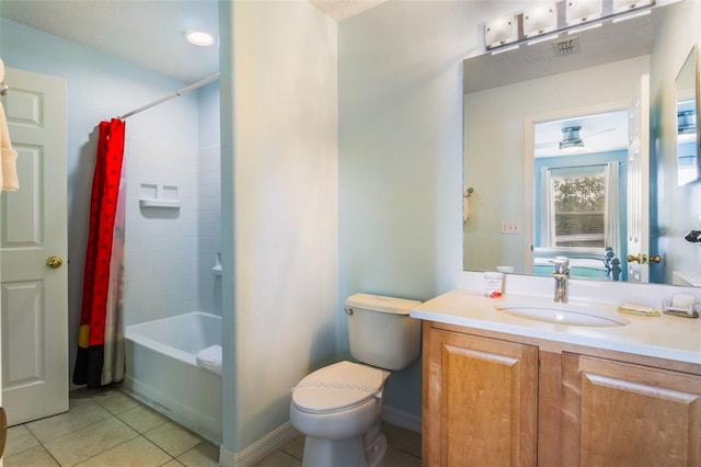 8571 La Isla Dr, Kissimmee, FL 34747 - bathroom featuring tile patterned flooring, vanity, and shower / bath combination with curtain