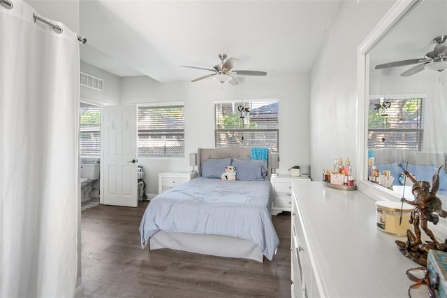 1024 Cohassett Ave, Lake Wales, FL 33853 - bedroom with dark wood-type flooring and ceiling fan