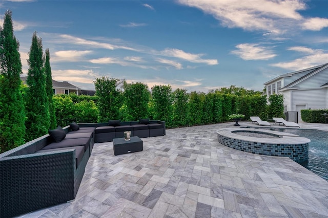 423 Arbor Cir, Celebration, FL 34747 - view of patio / terrace with an outdoor hangout area and a pool with connected hot tub