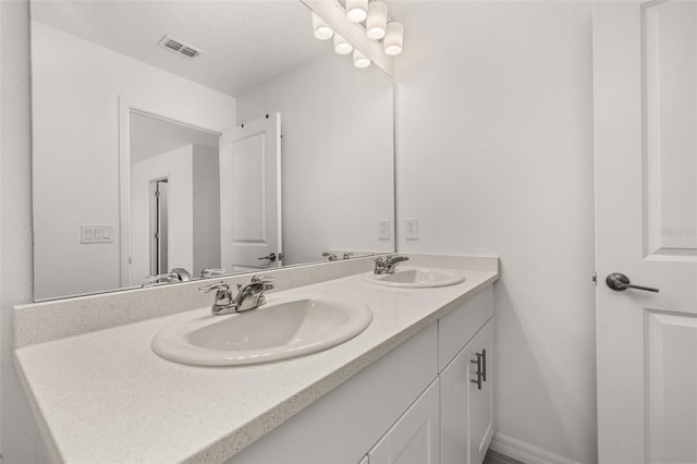 full bathroom with double vanity