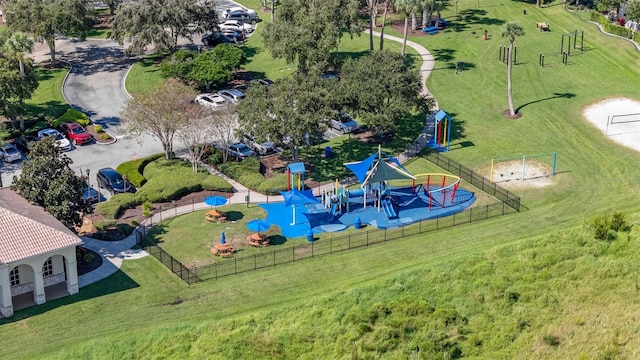 drone / aerial view of a community park