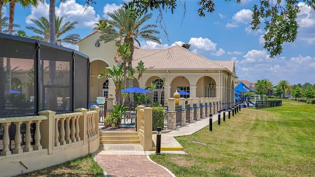 view of community with a lawn