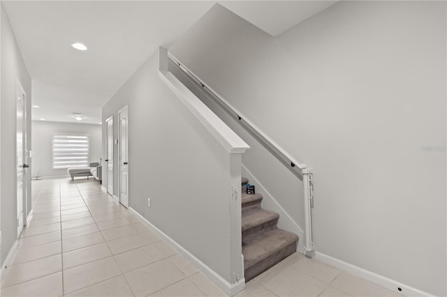 352 Smugglers Way, Apopka, FL 32712 - staircase with tile patterned floors, recessed lighting, and baseboards