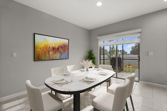 352 Smugglers Way, Apopka, FL 32712 - dining space featuring baseboards, light tile patterned floors, and recessed lighting