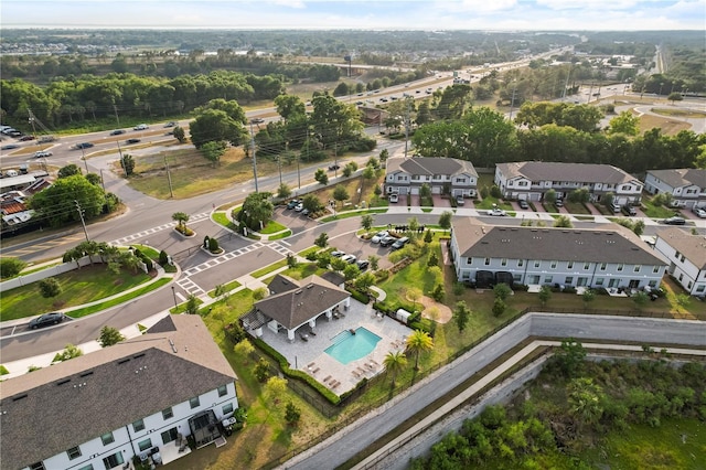 352 Smugglers Way, Apopka, FL 32712 - aerial view of property's location with a pool area and nearby suburban area