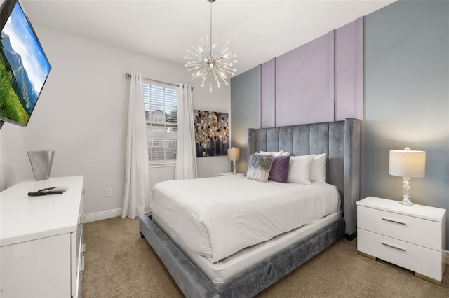 420 Burma St, Kissimmee, FL 34747 - bedroom with light carpet and a chandelier
