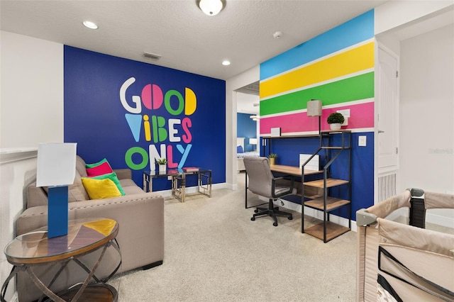 420 Burma St, Kissimmee, FL 34747 - office with carpet flooring, recessed lighting, and a textured ceiling
