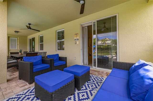 420 Burma St, Kissimmee, FL 34747 - view of patio featuring a ceiling fan and outdoor dining area