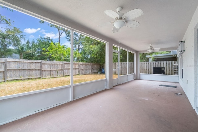 4630 Elena Way, Melbourne, FL 32934 - unfurnished sunroom with a ceiling fan and healthy amount of natural light