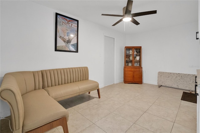 5234 Ohio St, Winter Park, FL 32792 - living room with a ceiling fan and light tile patterned floors