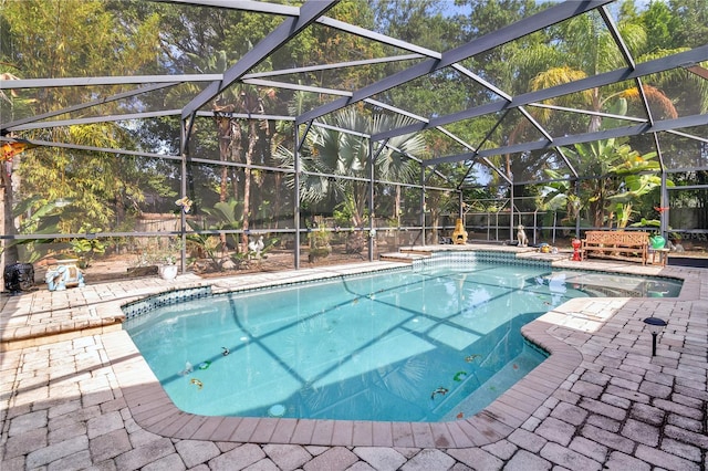 5234 Ohio St, Winter Park, FL 32792 - outdoor pool with a patio area and glass enclosure