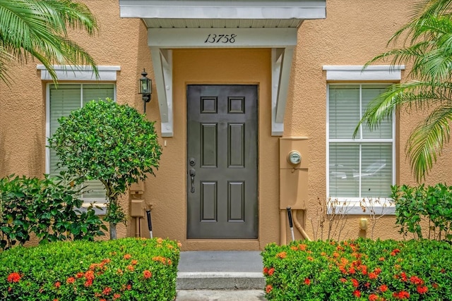 13758 Daniels Landing Cir, Winter Garden, FL 34787 - view of exterior entry featuring stucco siding