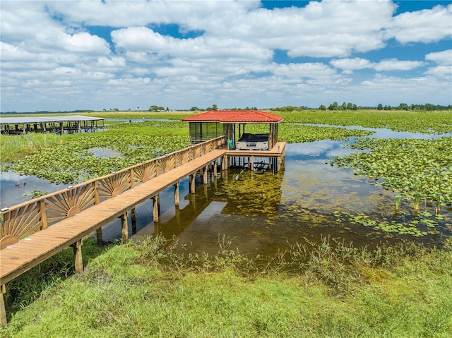 1654 Marina Lake Dr, Kissimmee, FL 34744 - dock area with a water view and boat lift