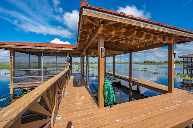 1654 Marina Lake Dr, Kissimmee, FL 34744 - dock area featuring boat lift and a water view