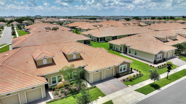 aerial perspective of suburban area