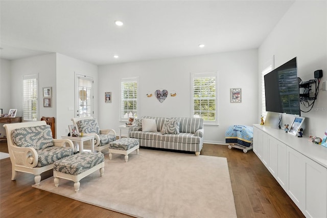 1850 Treasure Cv, Celebration, FL 34747 - living room with dark wood finished floors and recessed lighting