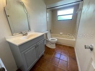116 Talavera Ln, Kissimmee, FL 34758 - bathroom featuring toilet, vanity, shower / washtub combination, and tile patterned floors